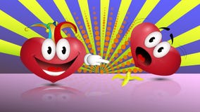 Funny heart.Heart jokers for April fools ` day. stock illustration Funny heart.Heart jokers for April fools ` day. stock illustration