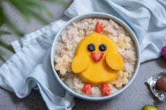 Funny kids breakfast porridge royalty free stock image Funny kids breakfast porridge royalty free stock image