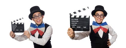 The funny man wearing giant bow tie stock photography The funny man wearing giant bow tie stock photography