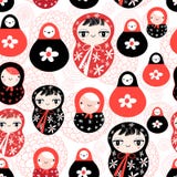 Funny Pattern With Dolls Stock Image