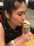 Funny playful young eating ice cream royalty free stock photos Funny playful young eating ice cream royalty free stock photos