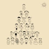 Funny pyramid with happy big family smiling vector illustration Funny pyramid with happy big family smiling vector illustration