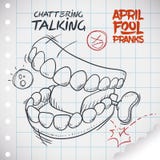 Funny Talking Teeth Toy for April Fools' Day, Vector Illustration stock illustration Funny Talking Teeth Toy for April Fools' Day, Vector Illustration stock illustration