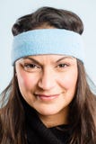 Funny woman portrait real people high definition blue background stock photos Funny woman portrait real people high definition blue background stock photos