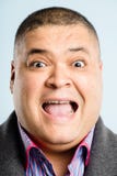 Funny man portrait real people high definition blue background stock photography Funny man portrait real people high definition blue background stock photography