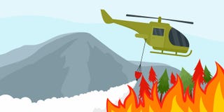 Fuoco nel fondo della foresta, stile piano illustrazione di stock Fuoco nel fondo della foresta, stile piano illustrazione di stock