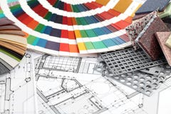 Furnishing materials & interior plan stock photo Furnishing materials & interior plan stock photo