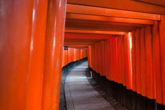 Fushimi Inari relikskrin i Kyoto, Japan arkivbild Fushimi Inari relikskrin i Kyoto, Japan arkivbild