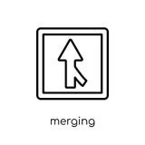 Fusionnement de l'icône de signe Vecteur linéaire plat moderne à la mode fusionnant le signe illustration stock Fusionnement de l'icône de signe Vecteur linéaire plat moderne à la mode fusionnant le signe illustration stock