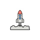 fusée enlevant l'icône Élément d'icône de couleur d'ensemble de l'espace Ligne mince icône pour la conception de site Web et le d illustration libre de droits fusée enlevant l'icône Élément d'icône de couleur d'ensemble de l'espace Ligne mince icône pour la conception de site Web et le d illustration libre de droits