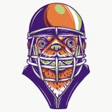 Futbolu amerykańskiego gracza mienia piłka, odosobniona wektorowa sylwetka ilustracja wektor Futbolu amerykańskiego gracza mienia piłka, odosobniona wektorowa sylwetka ilustracja wektor