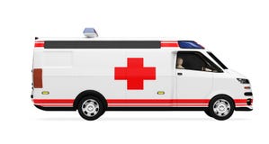 Future concept of ambulance truck isolated view Stock Image Future concept of ambulance truck isolated view Stock Image