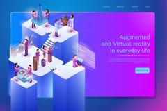 Future Digital Services for Work Vector Web Banner royalty free illustration Future Digital Services for Work Vector Web Banner royalty free illustration