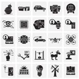 Future technologies icons set on squares background for graphic and web design, Modern simple vector sign. Internet concept. vector illustration Future technologies icons set on squares background for graphic and web design, Modern simple vector sign. Internet concept. vector illustration