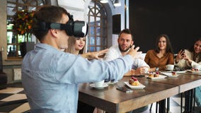 Future technology experts testing augmented reality headset developer professionals developing futuristic technology stock video footage Future technology experts testing augmented reality headset developer professionals developing futuristic technology stock video footage