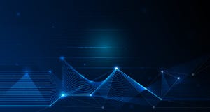 Futuriste abstrait - la technologie de molécules avec le modèle linéaire et polygonal forme avec des lignes de maille et le scint illustration stock Futuriste abstrait - la technologie de molécules avec le modèle linéaire et polygonal forme avec des lignes de maille et le scint illustration stock