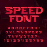 Futuristic alphabet vector font. Speed effect type letters and numbers on a abstract background. Stock Image Futuristic alphabet vector font. Speed effect type letters and numbers on a abstract background. Stock Image