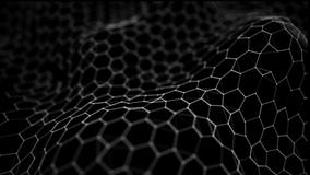 Futuristic black hexagon background. Futuristic honeycomb concept. Wave of particles. 3D rendering vector illustration Futuristic black hexagon background. Futuristic honeycomb concept. Wave of particles. 3D rendering vector illustration