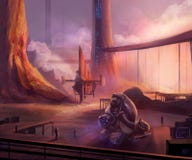 Futuristic docks stock illustration Futuristic docks stock illustration
