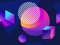 Futuristic seamless pattern with geometric shapes. Gradient with purple tones. 3d isometric shape. Synthwave retro background vector illustration Futuristic seamless pattern with geometric shapes. Gradient with purple tones. 3d isometric shape. Synthwave retro background vector illustration