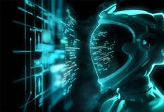 Futuristic Spaceman - Breaking The Code stock photo Futuristic Spaceman - Breaking The Code stock photo