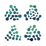 Futuristic technology icon, turquoise color shapes, abstract bio network, chemical icon, molecule structure isolated stock illustration Futuristic technology icon, turquoise color shapes, abstract bio network, chemical icon, molecule structure isolated stock illustration