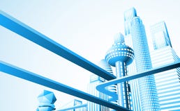 Futuristische cityscape stock illustratie Futuristische cityscape stock illustratie