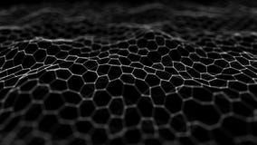 Futurystyczny czarny sze?ciok?ta t?o Futurystyczny honeycomb poj?cie Fala cz?steczki ?wiadczenia 3 d royalty ilustracja Futurystyczny czarny sze?ciok?ta t?o Futurystyczny honeycomb poj?cie Fala cz?steczki ?wiadczenia 3 d royalty ilustracja