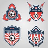 Fußballausweislogoschablonen-Sammlungsentwurf, Fußballteam, Vektor Sport, Ikone lizenzfreie abbildung Fußballausweislogoschablonen-Sammlungsentwurf, Fußballteam, Vektor Sport, Ikone lizenzfreie abbildung