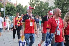 Fußballfane auf den Straßen von Moskau stockbilder Fußballfane auf den Straßen von Moskau stockbilder