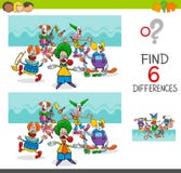 Fyndskillnader med roliga clowntecken royaltyfri illustrationer Fyndskillnader med roliga clowntecken royaltyfri illustrationer