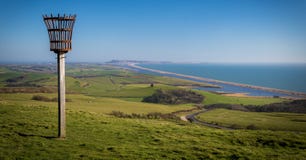 Fyr på en kulle som förbiser Abbotsbury priorskloster arkivfoto Fyr på en kulle som förbiser Abbotsbury priorskloster arkivfoto