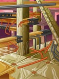 Fábrica de acero abandonada ilustración del vector Fábrica de acero abandonada ilustración del vector