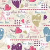 Färga bakgrund med rött, och den blåa valentinhjärta och önskaen smsar vektor illustrationer Färga bakgrund med rött, och den blåa valentinhjärta och önskaen smsar vektor illustrationer