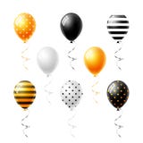 Färgrika ballonger ställde in för allhelgonaafton isolerat på vit bakgrund stock illustrationer Färgrika ballonger ställde in för allhelgonaafton isolerat på vit bakgrund stock illustrationer