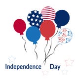 Färgrika luftballonger, bakgrund till självständighetsdagen av Amerikas förenta stater, vektor stock illustrationer Färgrika luftballonger, bakgrund till självständighetsdagen av Amerikas förenta stater, vektor stock illustrationer