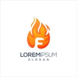 För brandlogo för bokstav F vektor för design stock illustrationer För brandlogo för bokstav F vektor för design stock illustrationer