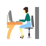 För datorvektor för kvinna som arbetande tecken och symbol för vektor isoleras på vit bakgrund, för datorvektor för kvinna arbeta vektor illustrationer För datorvektor för kvinna som arbetande tecken och symbol för vektor isoleras på vit bakgrund, för datorvektor för kvinna arbeta vektor illustrationer