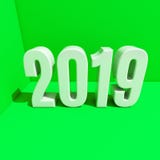 För designbegrepp för nytt år röd 2019 idérik framförd bild 3D vektor illustrationer För designbegrepp för nytt år röd 2019 idérik framförd bild 3D vektor illustrationer