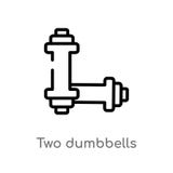 för hantelvektor för översikt två symbol isolerad svart enkel linje best?ndsdelillustration fr?n m?tningsbegrepp Redigerbar vekto royaltyfri illustrationer för hantelvektor för översikt två symbol isolerad svart enkel linje best?ndsdelillustration fr?n m?tningsbegrepp Redigerbar vekto royaltyfri illustrationer