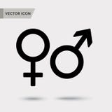 för illustrationmanlig för kvinnlig blom- symbol Svart symbol med skugga också vektor för coreldrawillustration vektor illustrationer för illustrationmanlig för kvinnlig blom- symbol Svart symbol med skugga också vektor för coreldrawillustration vektor illustrationer