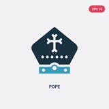 För påvevektor för två färg symbol från religionbegrepp det isolerade blåa symbolet för påvevektortecknet kan vara bruk för rengö vektor illustrationer För påvevektor för två färg symbol från religionbegrepp det isolerade blåa symbolet för påvevektortecknet kan vara bruk för rengö vektor illustrationer