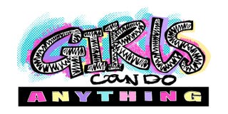 För t-skjorta för Hipster skraj tryck för motivation flickor i stads- grafitti stock illustrationer För t-skjorta för Hipster skraj tryck för motivation flickor i stads- grafitti stock illustrationer
