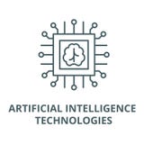 För teknologivektor för konstgjord intelligens linje symbol, linjärt begrepp, översiktstecken, symbol stock illustrationer För teknologivektor för konstgjord intelligens linje symbol, linjärt begrepp, översiktstecken, symbol stock illustrationer
