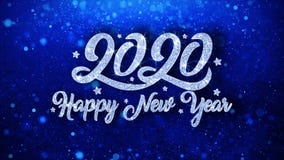 2020 för textönska för lyckligt nytt år blåa hälsningar för partiklar, inbjudan, berömbakgrund 2020 för textönska för lyckligt nytt år blåa hälsningar för partiklar, inbjudan, berömbakgrund