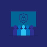 För VPN för den avskildhetsdataskydd och internet begreppet säkerhet med skölden fodrar symbolen bak gruppen isolerade folksikten vektor illustrationer För VPN för den avskildhetsdataskydd och internet begreppet säkerhet med skölden fodrar symbolen bak gruppen isolerade folksikten vektor illustrationer