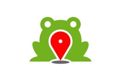 För översiktsläge för grön groda symbol för logo vektor illustrationer För översiktsläge för grön groda symbol för logo vektor illustrationer