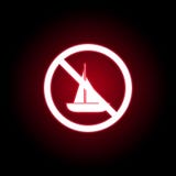 Förbjuden fartygsymbol i röd neonstil Kan anv?ndas f?r reng?ringsduken, logoen, den mobila appen, UI, UX royaltyfri illustrationer Förbjuden fartygsymbol i röd neonstil Kan anv?ndas f?r reng?ringsduken, logoen, den mobila appen, UI, UX royaltyfri illustrationer