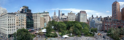 Förbluffa panorama- flyg- sikt av Union Square på New York City USA royaltyfri fotografi Förbluffa panorama- flyg- sikt av Union Square på New York City USA royaltyfri fotografi