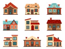 förorts- hus Bo hus och att inhysa takbyggnad och den hem- illustrationen för fasadvektorlägenhet royaltyfri illustrationer förorts- hus Bo hus och att inhysa takbyggnad och den hem- illustrationen för fasadvektorlägenhet royaltyfri illustrationer
